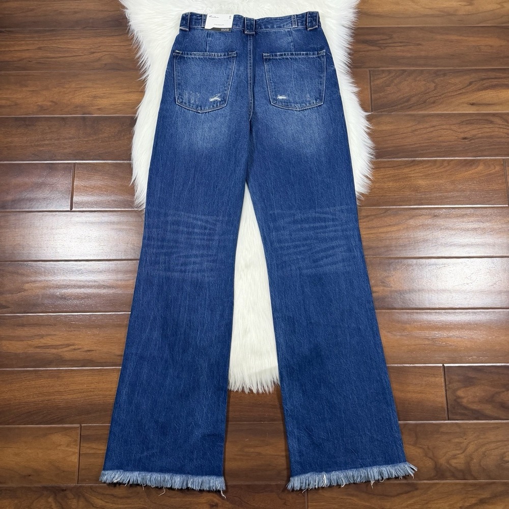 KanCan Size 5 / 26 Distressed Jules Ultra High Rise 90's Wide Flare Denim Jeans - Picture 7 of 10